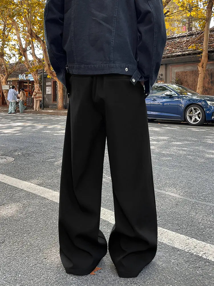 Wide Leg Trousers with Button Detail Vertical Cool Drag Baggy Pants Monochrome Hip Hop Streetwear American Style Plus XXXXXL