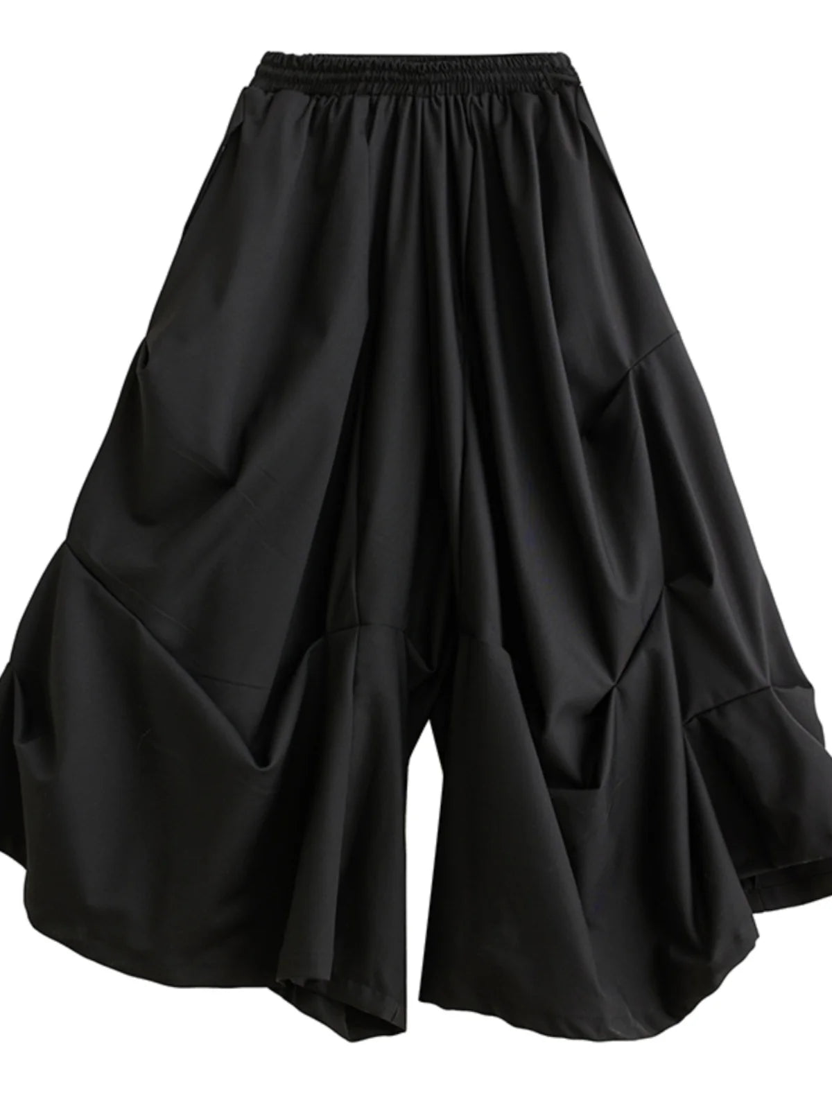 Dark Color Loose Wide Leg Pants Women's Fashion Spring Autumn High Waist Long Trousers Folded Versatile Slimming Nine Points ...