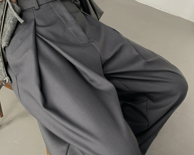 Loose A-Line Wide Leg Casual Trousers Design Sense Oversize Pleated Floor-Length West Pants Personality Men Women