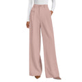 Wide-leg trousers with a flowing drape Women's high-waisted pleated casual trousers Sleek versatile trousers for commuting