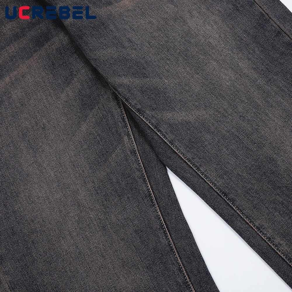 Casual Trousers Wide Leg Pants Mens Streetwear Loose Straight-leg Pants High Street Denim Pants Men