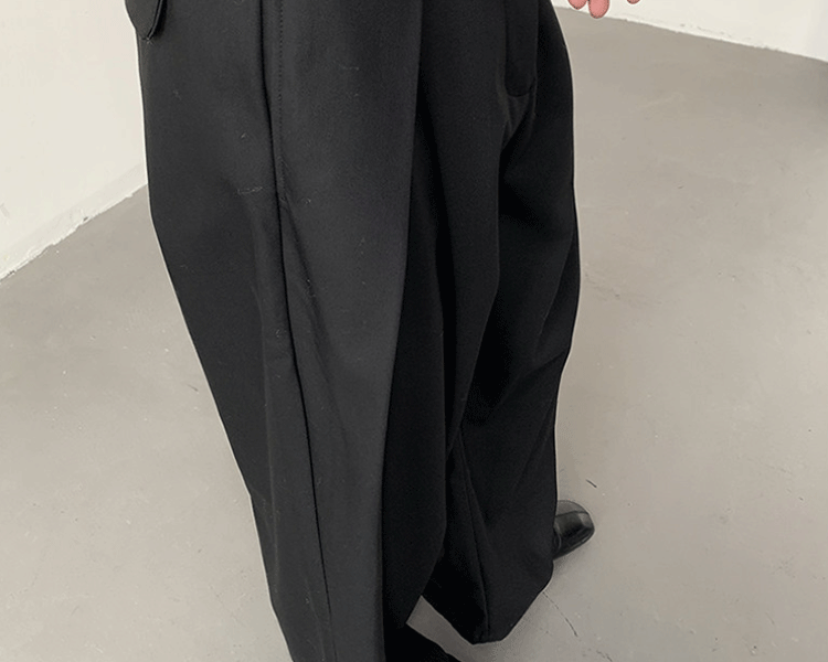 Loose A-Line Wide Leg Casual Trousers Design Sense Oversize Pleated Floor-Length West Pants Personality Men Women