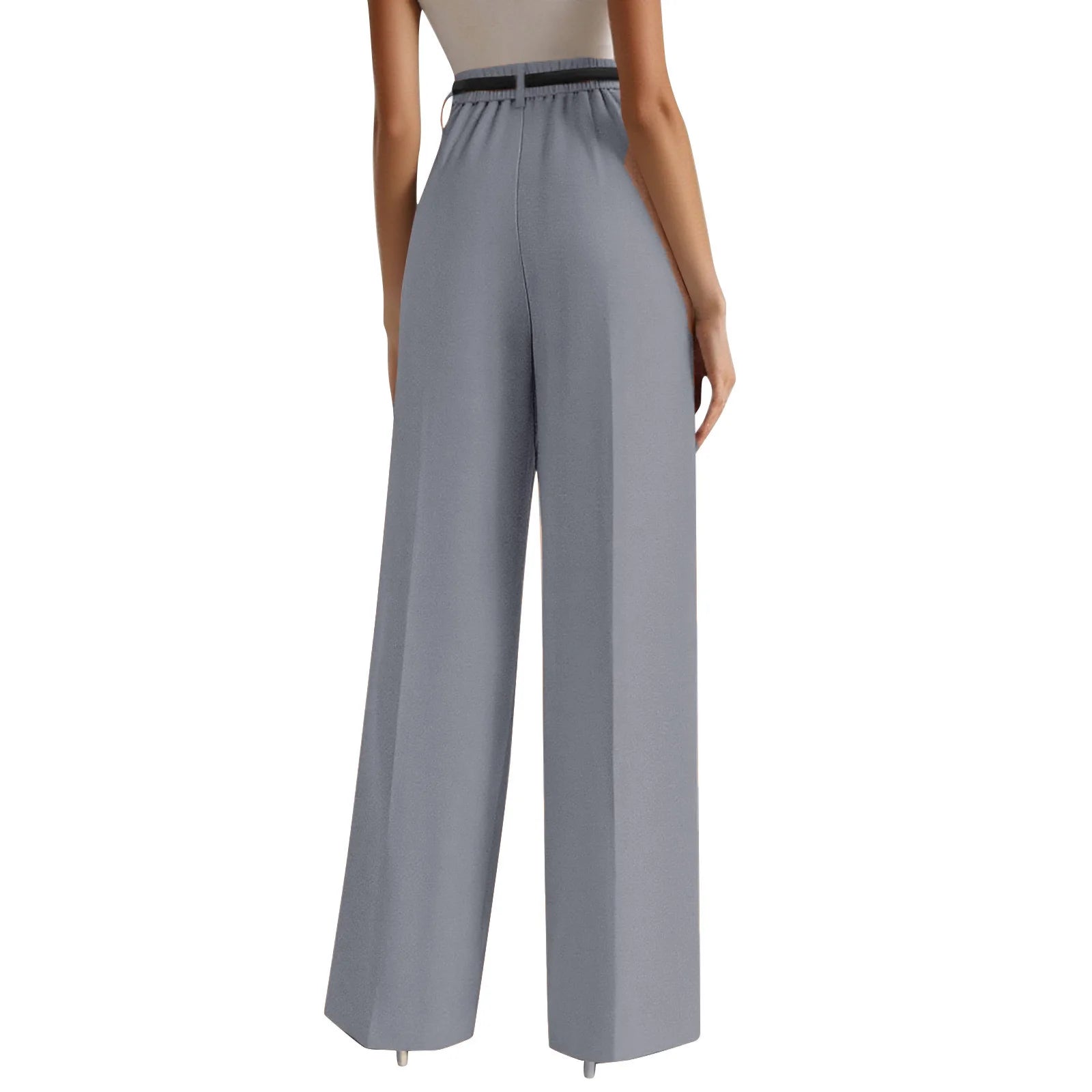 Wide-leg trousers with a flowing drape Women's high-waisted pleated casual trousers Sleek versatile trousers for commuting