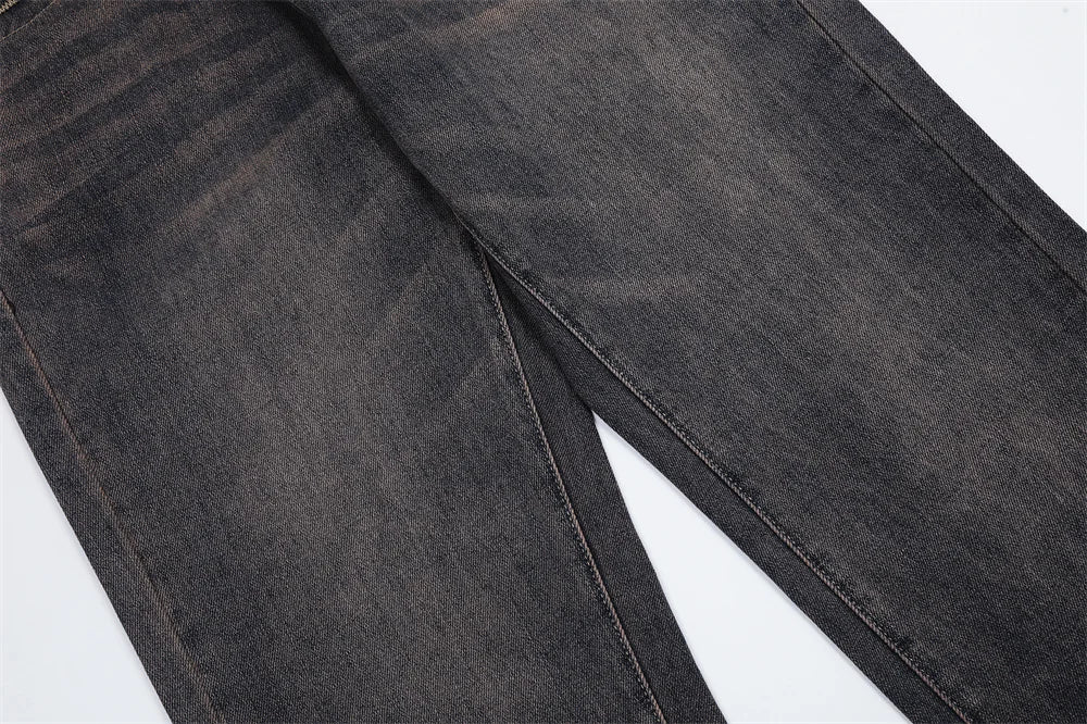 Casual Trousers Wide Leg Pants Mens Streetwear Loose Straight-leg Pants High Street Denim Pants Men