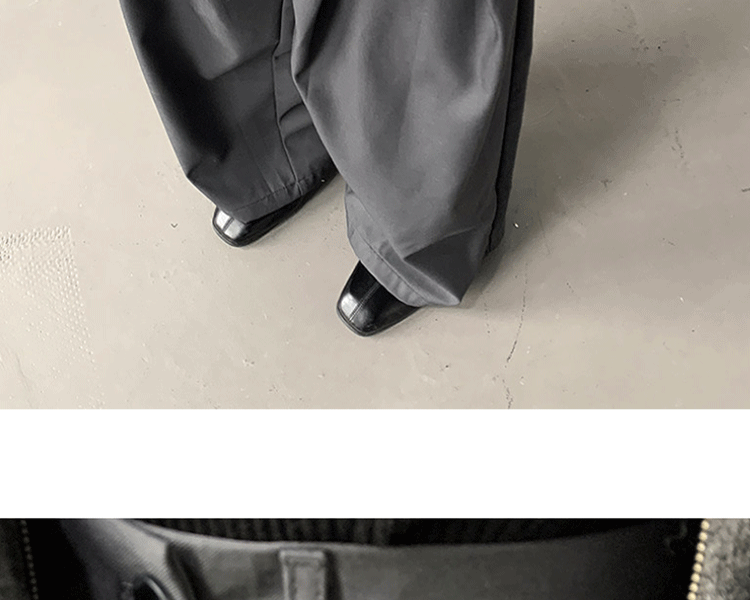 Loose A-Line Wide Leg Casual Trousers Design Sense Oversize Pleated Floor-Length West Pants Personality Men Women