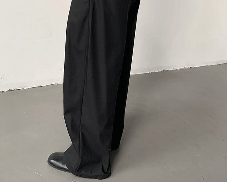 Loose A-Line Wide Leg Casual Trousers Design Sense Oversize Pleated Floor-Length West Pants Personality Men Women